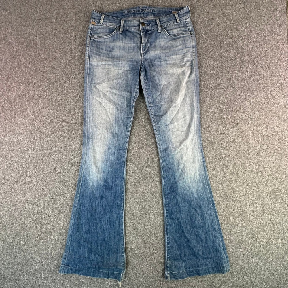 Citizens of Humanity Jeans Womens 27 Boyd Uber Low Rocker Flare Blue Denim USA